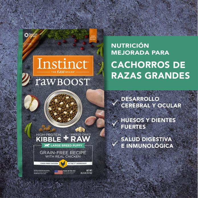 Instinct Raw Boost Cachorro Razas Grandes con Pollo